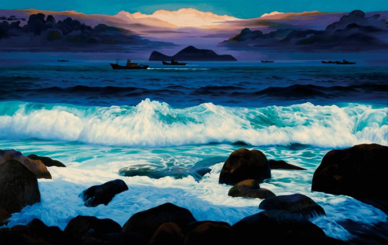 林惺嶽 雨後晴れ亀山島 1997 <br>油彩.キャンバス 208x330cm</br>